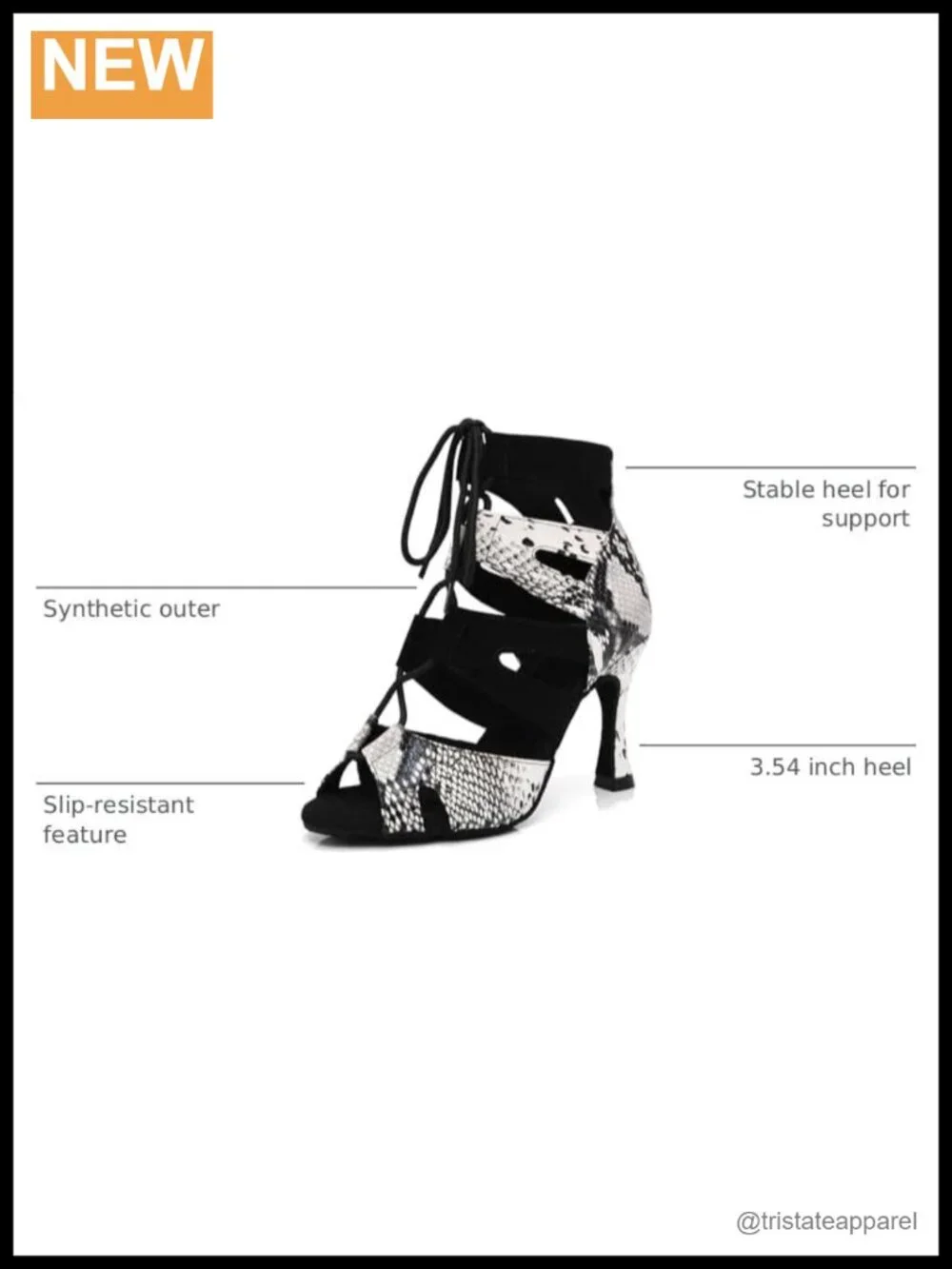 Women's Latin Dance Boots Open Toe Lace Up High Heel Suede Sole Sandals